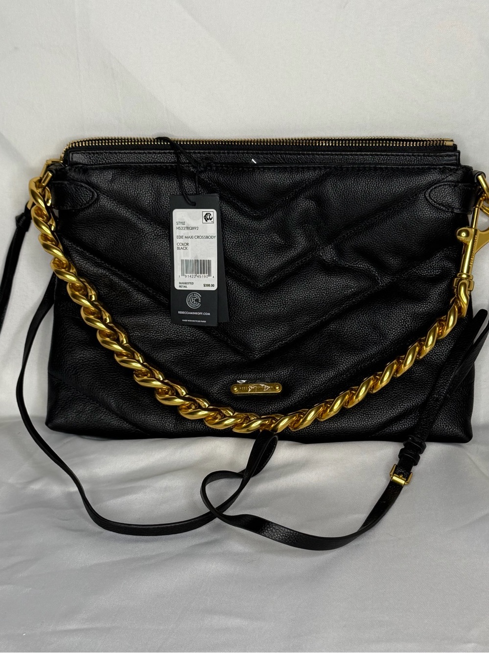 Rebecca Minkoff Edie Quilted Leather Bag With Gold Chain